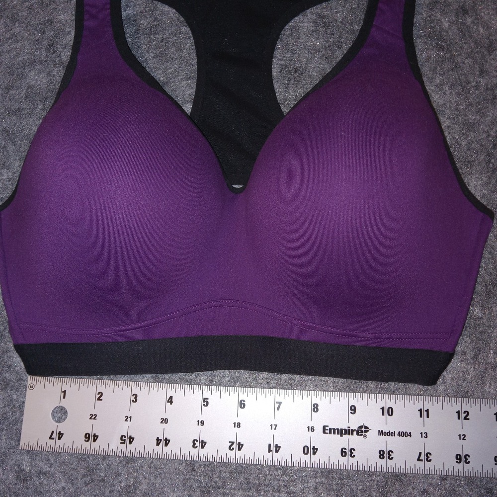 Reebok Sports Bra Womens Size M Purple PlayDry High Impact Racerback Mesh - Picture 3 of 9